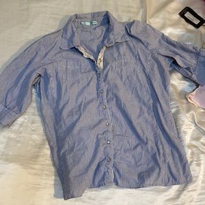 Button down blue and white top
